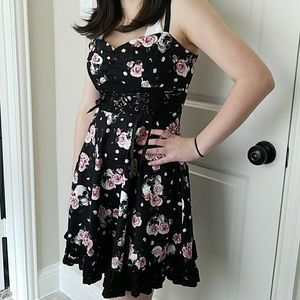 Hot topic skulls and flowers dress